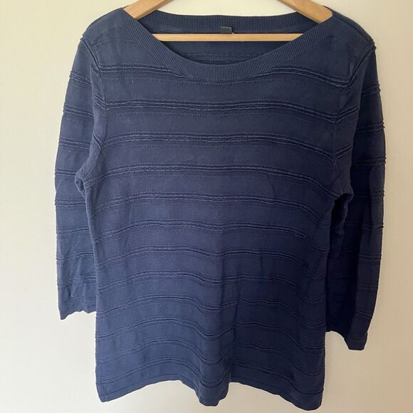 41 Hawthorn Hauthie Pointelle 3/4 Sleeve Pullover Sweater Top Women’s Large - Picture 1 of 7
